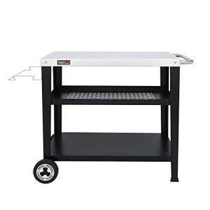 Efficient Food Prep Cart: Royal Gourmet Rolling Dining Table with Adjustable Pan