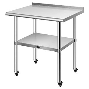 Premium Stainless Steel Work Table: Commercial Food Prep Table with Wheels