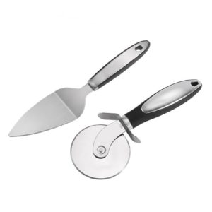 Steel Pizza Cutter Set - Ergonomic Handle