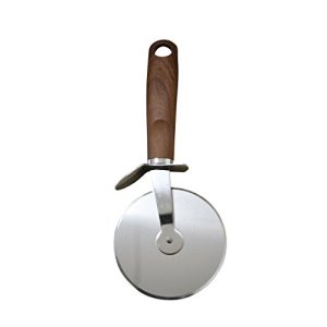 Effortless Slice Woodlike Pizza Wheel Cutter - Stainless Steel Blade