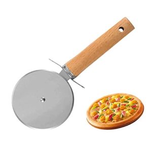 Stainless Steel Pizza Cutter Wheel with Wooden