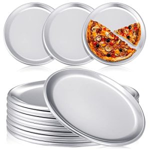 12-Piece 8 Inch Aluminum Pizza Pan Set for Oven Baking