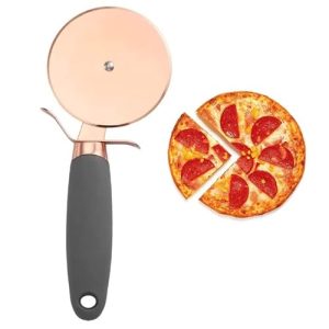 Rose Gold Stainless Steel Pizza Cutter Wheel - Slice Like a Pro