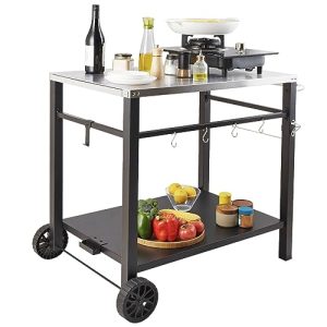 Outdoor Grill Dining Cart: Multifunctional Stainless Steel