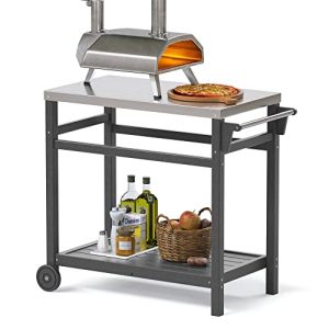 Outdoor Prep Cart Dining Table for Pizza Oven