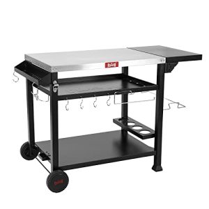 3-Shelf Movable Outdoor Prep Table - Stainless Steel