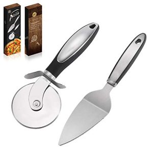 Pizza Cutter & Server Set - Stainless Steel Pizza Slice