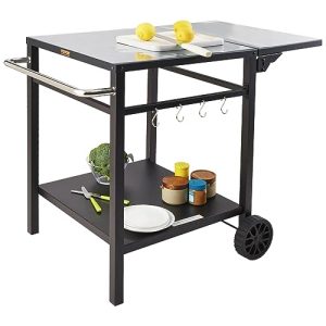 Outdoor Grill Dining Cart with Foldable Side Table - Multifunctional BBQ Station