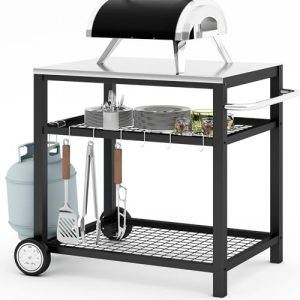 Movable Stainless Steel Grill Cart: Heavy Duty Outdoor