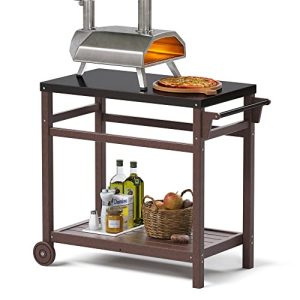 Stainless Steel Outdoor Prep Table Cart for Pizza Oven and Grill