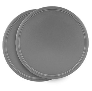 Nonstick 12” Pizza Pan Set – Perfect for Medium Pizzas, 2-Piece Gray Set