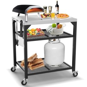 Upgraded Pizza Oven Table Cart for Ooni & More