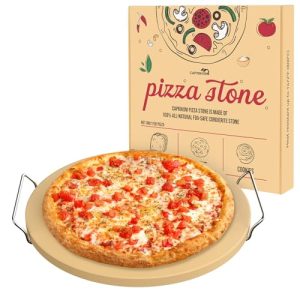 16-Inch Round Pizza Stone with Handles - Heavy