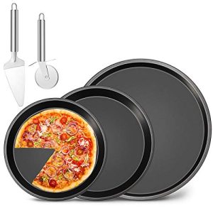3 Pack Round Carbon Steel Pizza Pan Set
