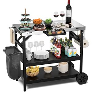 Stainless Steel Outdoor Grill Cart with Wheels