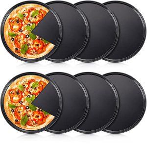 10 Inch Non Stick Pizza Pan Set - Heavy Duty Carbon