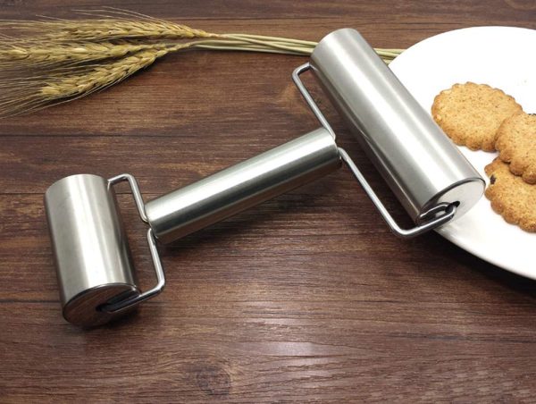 Dual Roller Stainless Steel Rolling Pin for Effortless