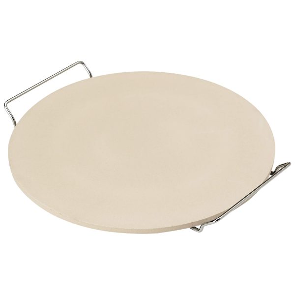 14.75 Inch Pizza Stone with Rack: Crispy Crusts