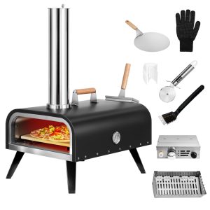 Multi-Fuel Outdoor Pizza Oven with Gas Burner