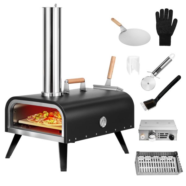 Multi-Fuel Outdoor Pizza Oven with Gas Burner