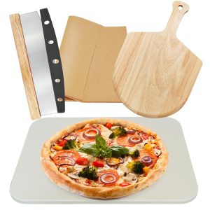 Pizza Baking Set: 15 inch Rectangle Cordierite Pizza