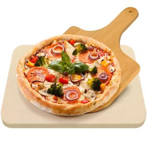 Premium Cordierite Pizza Stone 15 x 12" with Free