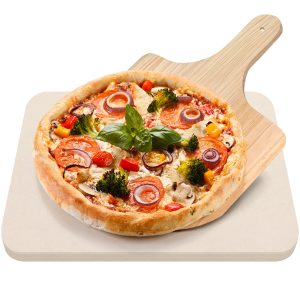 Large Pizza Stone Set with Free Wooden Peel