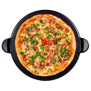 Ultimate Pizza Stone: 17"x14.5" Large Black Cordierite