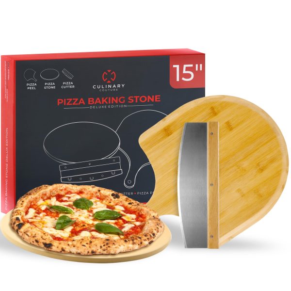 Crunchy Crust Delight: Culinary Couture 15" Round Pizza Stone for Perfectly Baked Pizzas