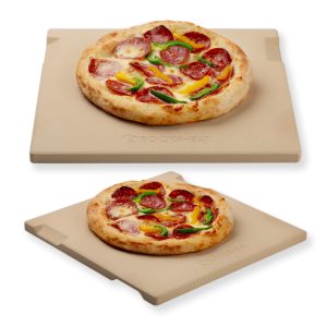12" x 12" Double-Faced Pizza Stone with Built-in