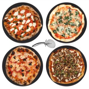 4-Pack Ceramic Pizza Stones: Achieve Restaurant