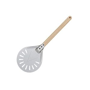 Crispy Crust Pizza Paddle - 7-Inch Perforated Turning Peel with Wooden Handle