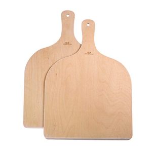 Rustic Birch Wood Pizza Peel Set: Large Paddle Spatula