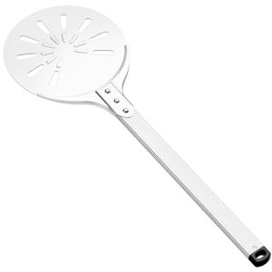Effortless Pizza Turning Peel: 8-inch Hard-anodized Aluminum Spinner for Crispy Crusts
