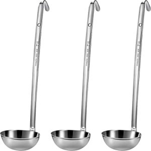 Stainless Steel Soup Ladle Set: 3 oz Ladles for Perfect