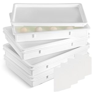 4-Piece Pizza Dough Proofing Box Kit with Covers