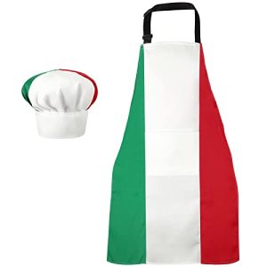 Italian Flag Chef Apron and Hat Set: Adjustable Patriotic