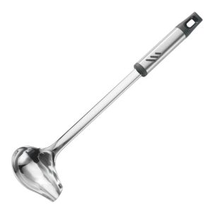 Stainless Steel Gravy Ladle with Pour Spout - Durable Sauce Ladle for Precise Drizzling, 1 oz Capacity