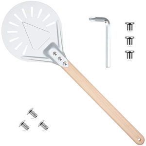 Round Perforated Pizza Peel: Aluminum Pizza Paddle