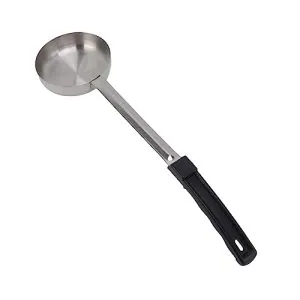 Pizza Spread Sauce Ladle: Rubber Handle Flat Bottom Spoon for Precise Sauce Application