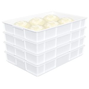 4-Pack Stackable Pizza Dough Proofing Boxes