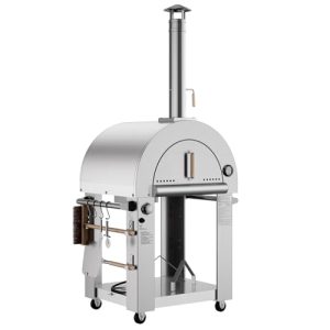Empava 32.5" Outdoor Pizza Oven Grill - Wood Fired & Gas Compatible, Stainless Steel