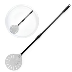 Chef Pomodoro Supreme Aluminum 9-Inch Turning Pizza Peel with Detachable Metal Handle - Gourmet Luxury Pizza Paddle