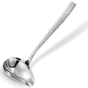 Louis Hammered Stainless Steel Sauce Ladle - Rustic Elegance for Perfect Pouring