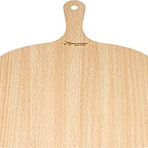 Authentic Italian Birchwood Pizza Peel - 16x12 Inch Silver/Brown