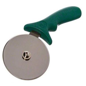 Efficient Wheel-Type Pizza Cutter with Green Plastic