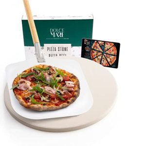 Crispy Crust Pizza Stone Set with Free Wooden Pizza