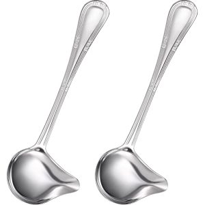 Stainless Steel Saucier Drizzle Spoons, Pouring Spout
