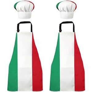 Italian Flag Apron and Chef Hat Set: Authentic