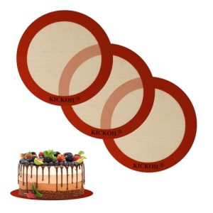 Set of 3 Round Silicone Baking Mats - Non-Stick
